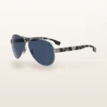 Syze dielli Boss 1241/S pilot argjendtë me lente blu – Italoptik
