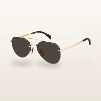 Syze dielli David Beckham DB 1090 pilot e artë me lente gri – Italoptik