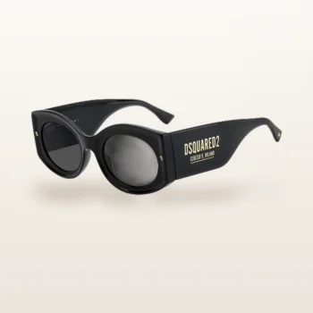 Syze dielli Dsquared2 D2 0071/S të zeza me logo të artë – Italoptik