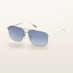 Syze dielli Ermenegildo Zegna EZ0188 pilot argjendtë me lente blu gradient – Italoptik