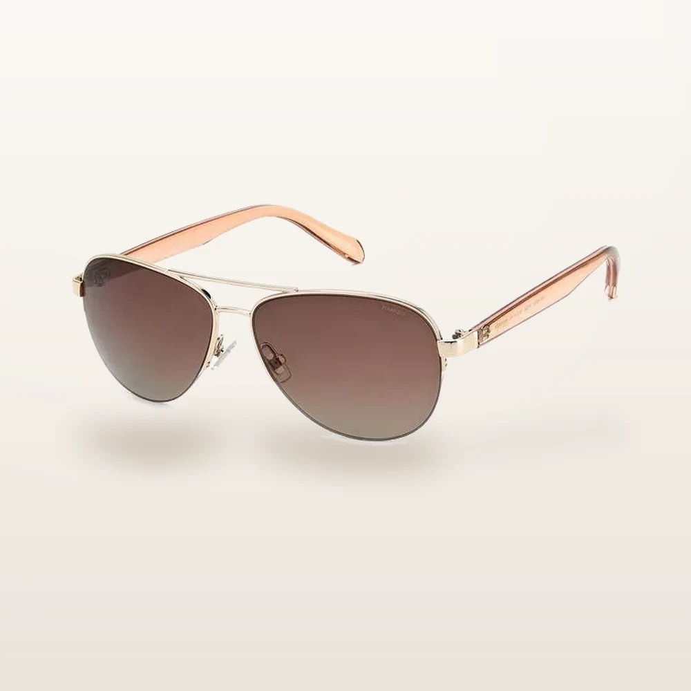 italoptik-fossil-fo3079 Syze dielli Fossil FOS 3079/S aviator e artë me lente kafe – Italoptik
