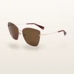 Syze dielli Furla SFU738 cat-eye rozë e artë me lente kafe – Italoptik