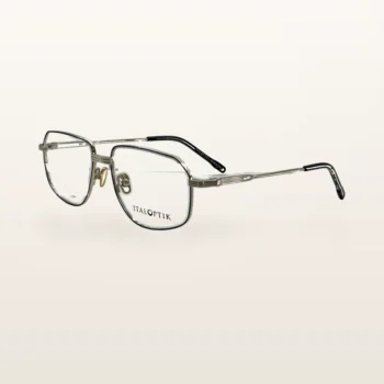 Syze optike Italoptik, argjendi me rreth të brendshëm të zi, maja të zeza – Italoptik