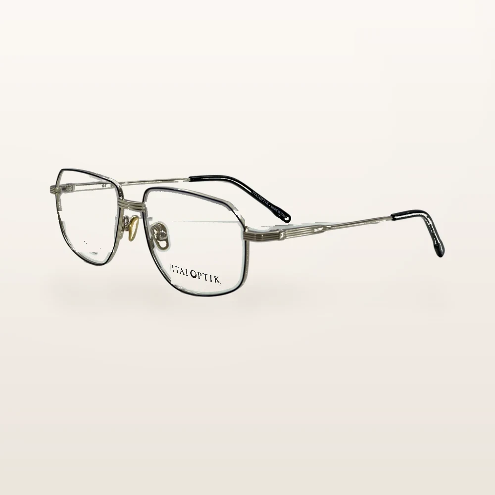 italoptik-italoptik-cs5226 Syze optike Italoptik, argjendi me rreth të brendshëm të zi, maja të zeza – Italoptik