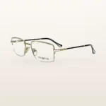 Syze optike Italoptik, ari, krahë të zinj të përdredhur me detaje ari – Italoptik
