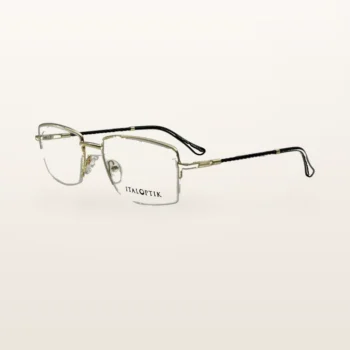 Syze optike Italoptik, ari, krahë të zinj të përdredhur me detaje ari – Italoptik