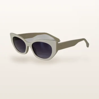 Syze dielli Italoptik cat-eye krem fildishi me lente gri – brandi ynë
