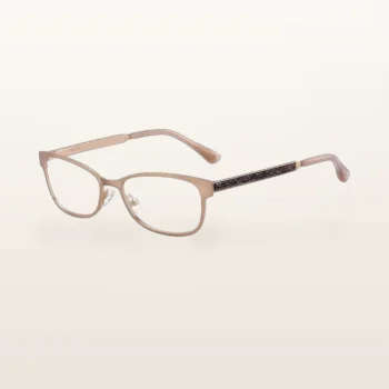 Syze optike Jimmy Choo, e artë mat (rozë-bezhë), krahë me kristale – Italoptik