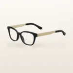 Syze optike Jimmy Choo, e zezë me krahë të artë me motiv – Italoptik