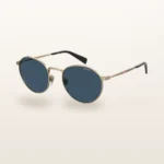 Syze dielli Levi's LV 1028/S e rrumbullakët e artë me lente blu – Italoptik