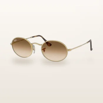 Syze dielli Ray-Ban RB3547 ovale të arta me lente kafe – Italoptik