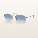 Syze dielli Ray-Ban RB3832 argjendtë me lente blu gradient – Italoptik