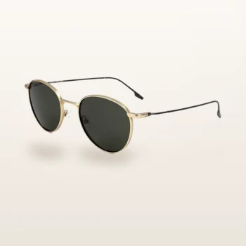 Syze dielli Safilo Linea T09/S të rrumbullakëta të arta me lente jeshile – Italoptik
