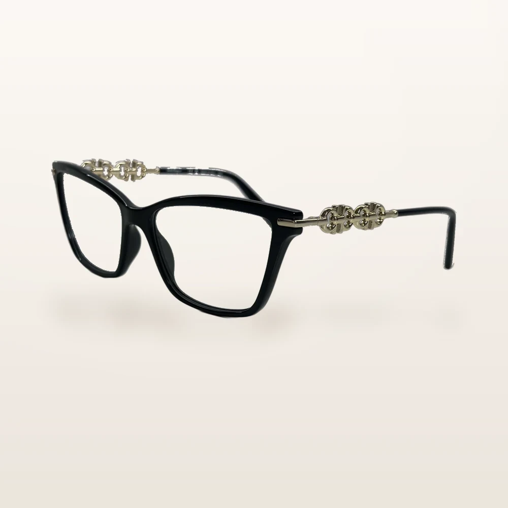 italoptik-salvatore-ferragamo-sf2913 Syze optike Salvatore Ferragamo, e zezë me zinxhir gancini në ari – Italoptik