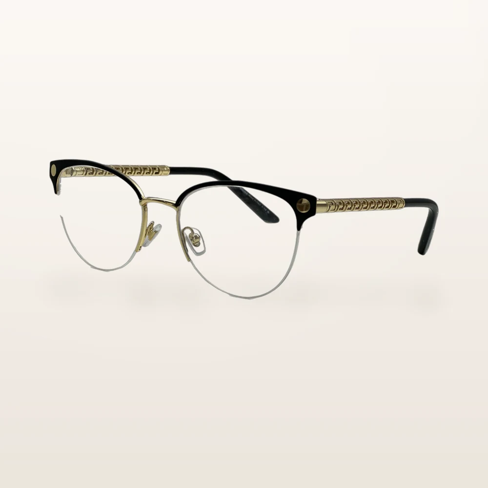 italoptik-versace-ve1297 Syze optike Versace, e zezë dhe ari, krahë me motivin greca – Italoptik