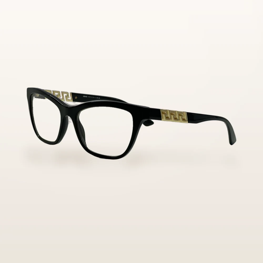 italoptik-versace-ve3318 Syze optike Versace, e zezë me shkëlqim, motivi greca në ari – Italoptik
