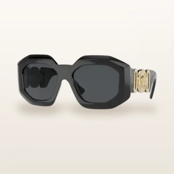 Syze dielli Versace VE4424U të zeza me Medusa të artë – Italoptik