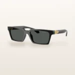 Syze dielli Versace 4490 drejtkëndore të zeza me Medusa të artë – Italoptik